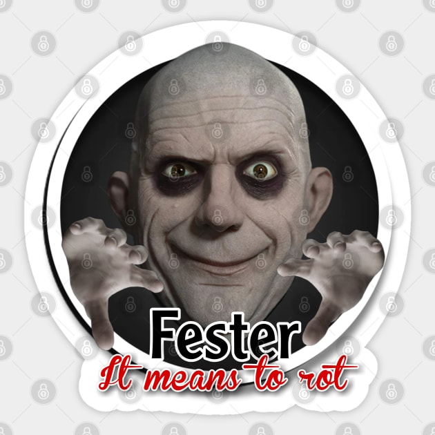 Addams Family - Fester Sticker by Zbornak Designs